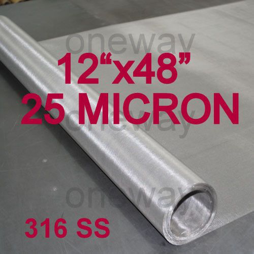 12&#034;x48&#034; ROLL - 25 Micron - Fine Rosin Tech Stainless Steel 316 SS Mesh Cloth