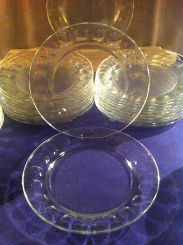 Cardinal Acoroc France 01166 ROC Clear Glass Vintage 6&#034; Dessert Plates Set of 6