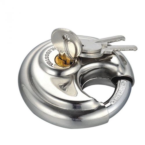 1PC 70mm Cool Duty Stainless Steel Armor Brass Cylinder Disc Padlock Round Lock