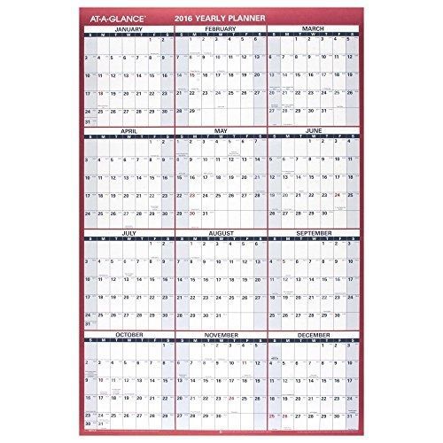 At-A-Glance AT-A-GLANCE Paper Yearly Wall Calendar 2016, Vertical/Horizontal,
