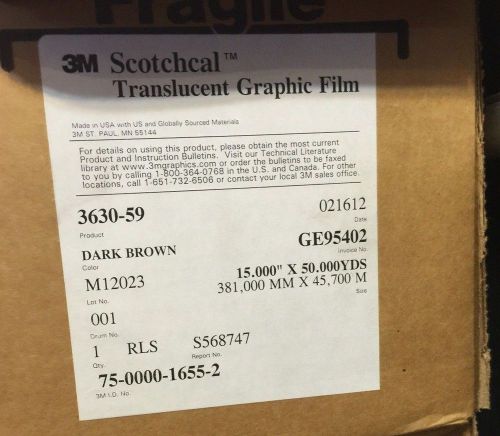 3M SCOTCHCAL TRANSLUCENT GRAPHIC FILM - DARK BROWN - ****NEW****