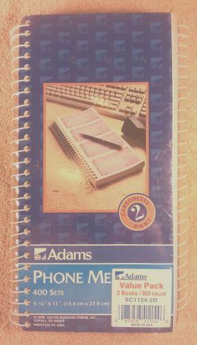 Adams Phone Message Book SC1154-2D Value Pack 2 Books 800 Count 400 Sets