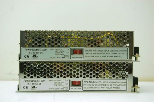 Lot of 2 Power Supply PS1-150W-36, Input 100/200 VAC 3.2 A 200/240 VAC 1.6A