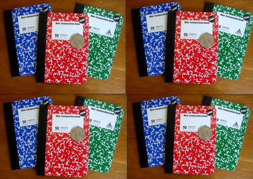 Lot 12 Small Composition Marbled Notebooks Sewn Journal Mini Sewed Lined Paper