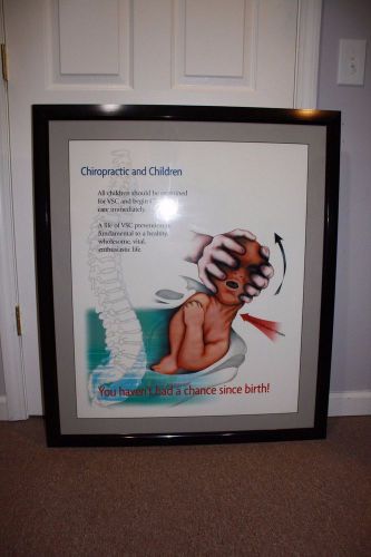 Custom XLarge Pediatric Chiropractic Office Poster Framed Black Excellent