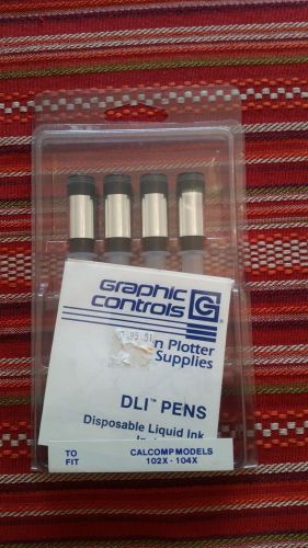 LOT OF 4 IN PACK. GRAPHIC CONTROLS, DLI PENS, PLOTTER SUPPLIES,CalComp 102X-104X