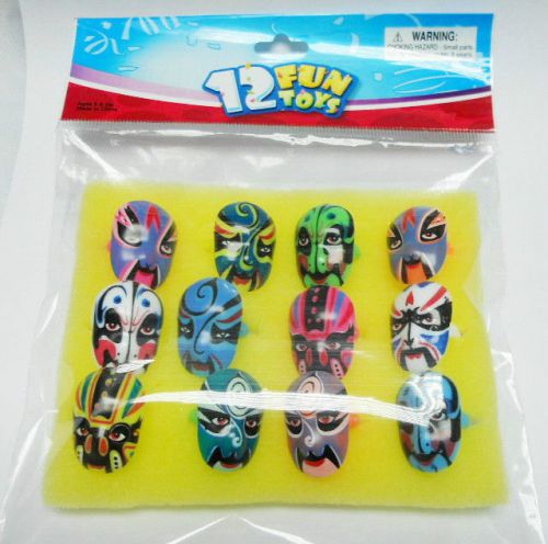 Lot of 12 piece Colorful FACE Rings party favors theater novelty carnival prizes