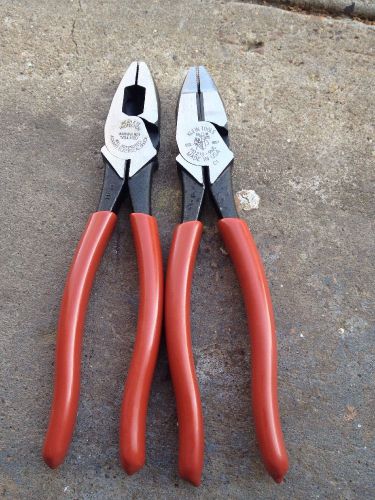 Two Pairs Klein HD213-9NE 9&#034; High-Leverage Side-Cutting Pliers