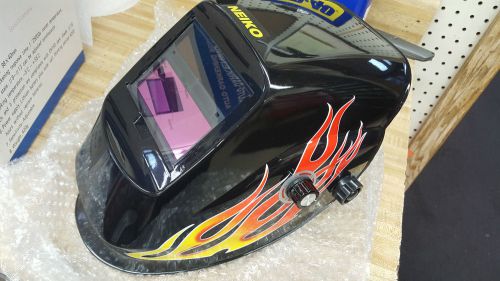 Neiko USA Auto Darkening Solar Powered Welding Helmet ANSI Approved Red Flame
