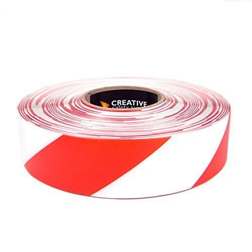 SafetyTac STH271 Hazard 2&#034;x100&#039; Industrial Floor Marking Tape, Red/White