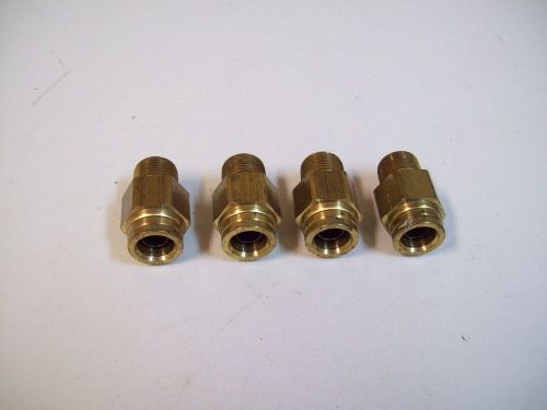 PARKER 68PMT AIR BRAKE BRASS M-CONNECTOR 6-8 1/2&#039;&#039;X1/2&#039;&#039; - LOT OF 4 - FREE SHIP