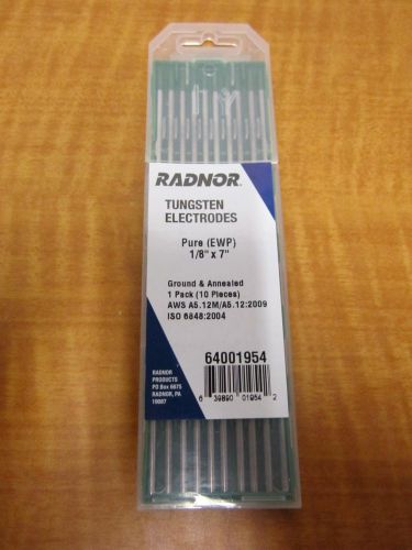 10pk RADNOR 64001954 Tungsten Electrodes 1/8&#034; x 7&#034; Pure Ground &amp; Annealed NEW