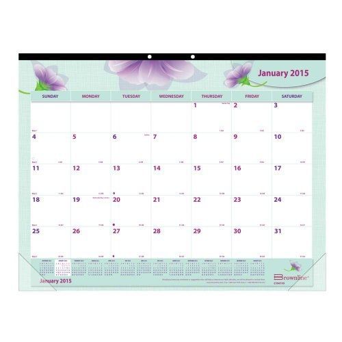 Brownline 2015 Colorful Desk Pads, Floral, 22 x 17 Inches (C194110-15)