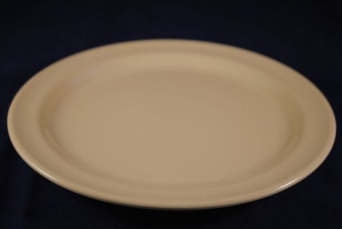 4 Dz   New Melamine US108  8&#034; Round Dinner Dessert Plate (Tan/White)DP-508
