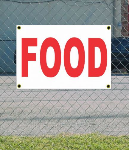 2x3 FOOD Red &amp; White Banner Sign NEW Discount Size &amp; Price FREE SHIP