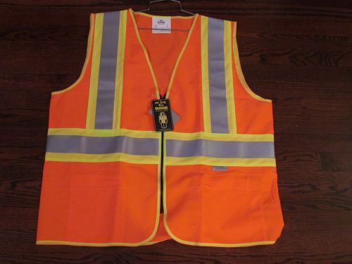 Game I-84 D.O.T. Orange/Lime Yellow 100% Polyester Woven Fabric Class 2 Vest, XL