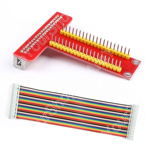 T Type GPIO Extension Board + 40Pin Signal Ribbon Flat Cable For Raspberry Pi B+