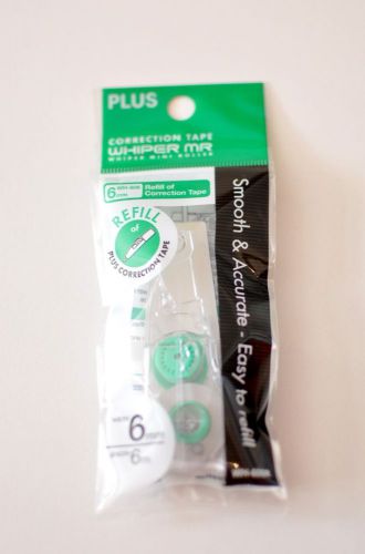 PLUS WH-606R (Green) Whiper Mr Mini Roller Correction Tape Refill Free Reg Ship