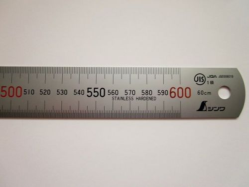 SHINWA 60cm Ruler Metric Machinist Engineer Stainless Hardened 13021 Japan