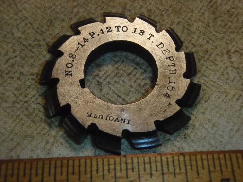 B &amp; s no 8 - 14p 12 to 13t depth .154 involute gear cutters hs -12 gear cutter for sale
