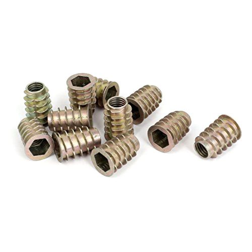 Wood m10x25mm hex socket screw in thread zinc plated insert nut 11pcs new for sale
