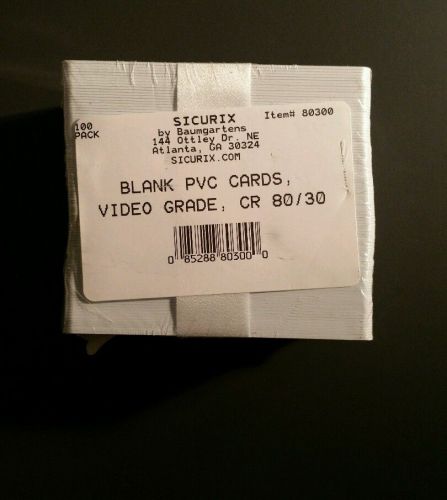 Sicurix baumgartens blank pvc cards video grade CR 80/30 cards 100 qty