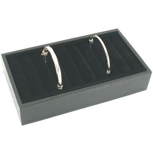 Black velvet bangle bracelet display tray jewelry case for sale