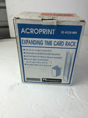 ACROPRINT EXPANDING TIME CLOCK CARD RACK HOLDER BLACK 25 CARDS SLOT  81-0118-000