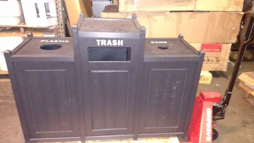 Kirby Built Trash Can and Recycling Center 56&#034; wide for plastic, cans and trash