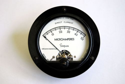 Vintage Direct Current Meter 0-50 mA By Simpson