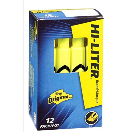 HI-LITER Desk Style, Fluorescent Yellow, Box of 12 (24000)