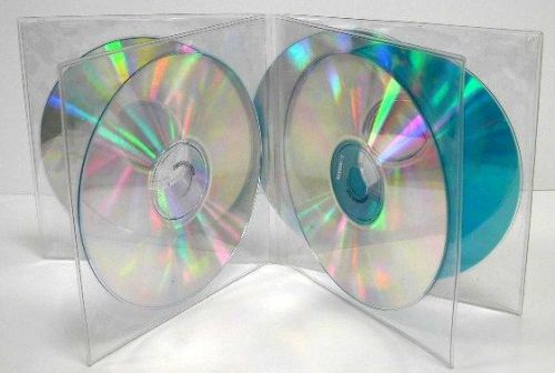 100 NEW 4 CD VINYL (PVC) CD/DVD/CDR SLEEVE, CLEAR, MADE IN USA CD-VIN4 I28