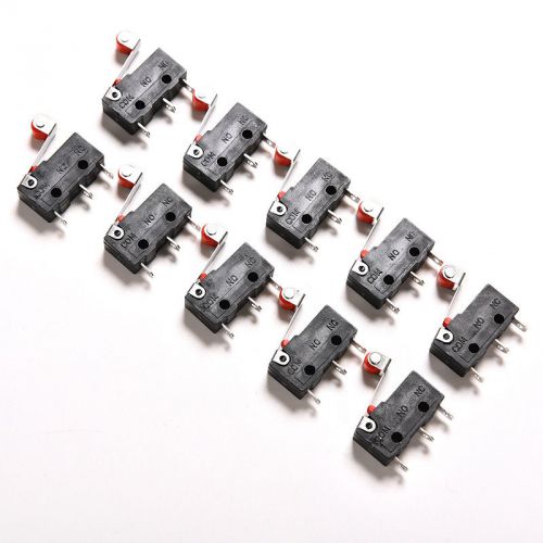 10Pcs Micro Roller Lever Arm Open Close Limit Switch KW12-3 PCB Microswitch YJ