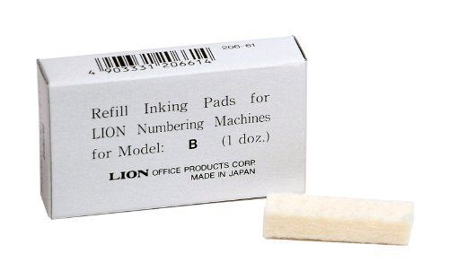 Lion Replacement Ink Pad for B Model Automatic Numbering Machines 12 Pads/Box