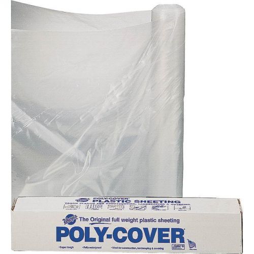 Polyfilm, 4 mil T, 16&#039; W x 100&#039; L, Clear, Plastic LBM Poly 4X16-C Clear Plastic