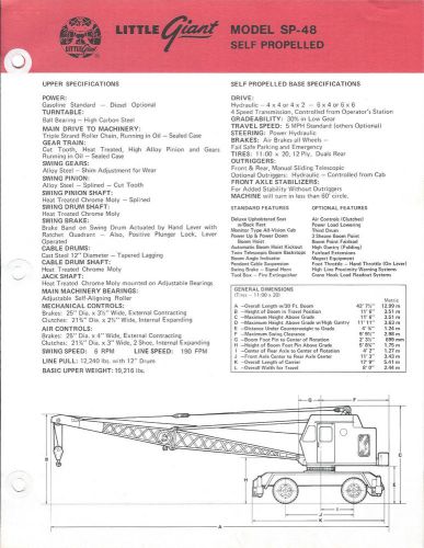 Equipment Brochure - Little Giant - SP-48 - Self-Propelled Crane et al  (E3130)