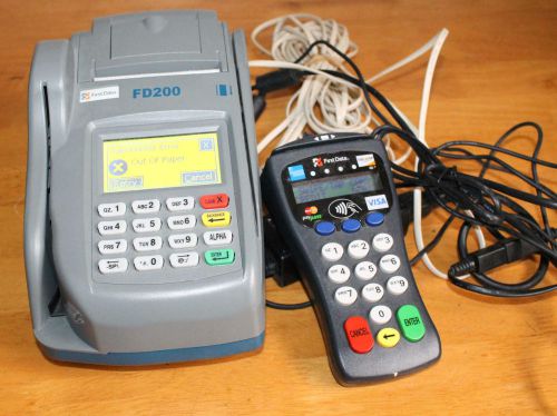 First data fd200 card terminal w/ fd-30 keypad - see listing for detail for sale