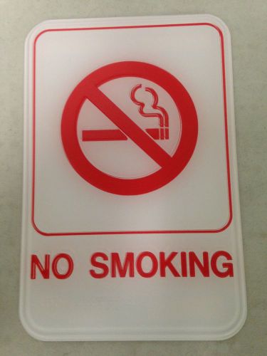 No Smoking - ADA Braille Compliant - 6&#034; x 9&#034; - White and Red Tactile 3D Business
