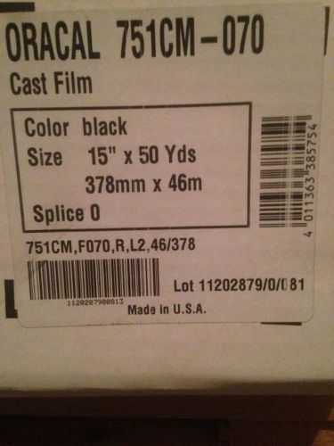 Oracal 751 series matte black vinyl decal roll 15&#034; x 50 yards punched for sale