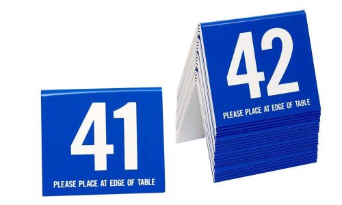 Plastic Table Numbers 41-60 Tent Style, Blue w/white number, Free shipping