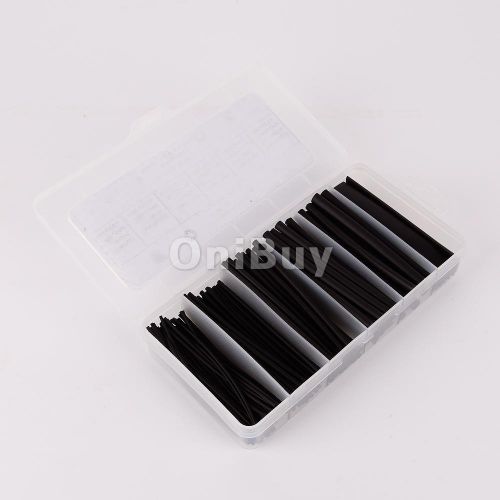170pcs black 2:1 heat shrinkable tubing wire cable tube wrap sleeve 6 sizes for sale
