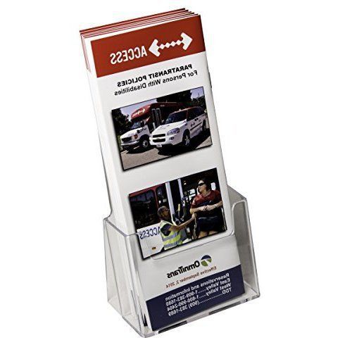 Clear Acrylic Brochure Holder Slanted Back Display Stand ( Pack of 25 )