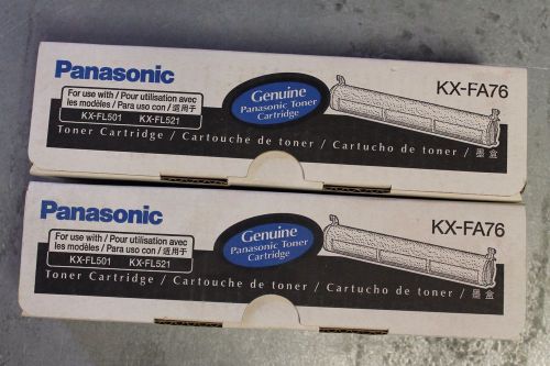 Two (2) Genuine OEM Panasonic KX-FA76 Fax Toner Cartridge for KX-FL501 / 521