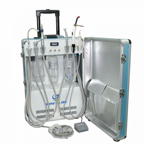 Dental portable unit+air compressor+triplex syringe+curing light+piezo scaler 4h for sale