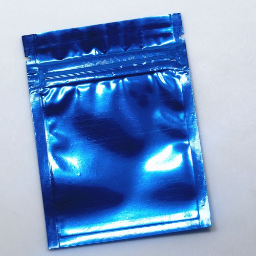 7.5x10cm Flat Blue Aluminum Mylar Foil Zip Lock Bags Food Grade Retail Pouches
