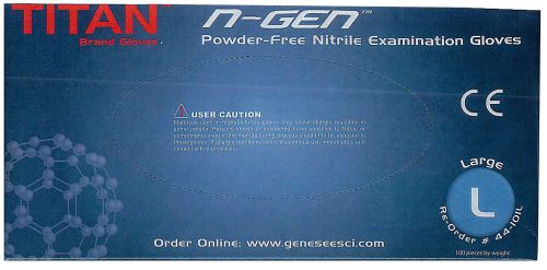 Titan n-Gen Powder-Free Nitrile Blue Examination Gloves -LARGE