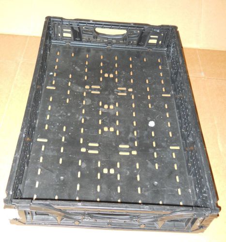 PLASTIC STACKING CRATES LUGS BINS BASKETS FOLDING COLLAPSIBLE 08N, 4&#034;