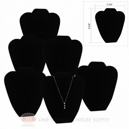 (6) 8 5/8&#034; Black Velvet Padded Pendant Necklace Display Easel Presentation
