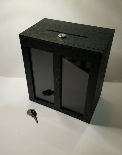 Wall mount tip box, Charity box, Donation box, Money box! Black &amp; Clear!!