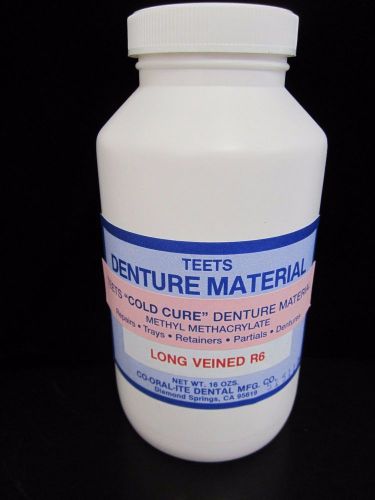 Denture Acrylic Powder Teet Long Veined R6 Cold Cure 1 Lbs
